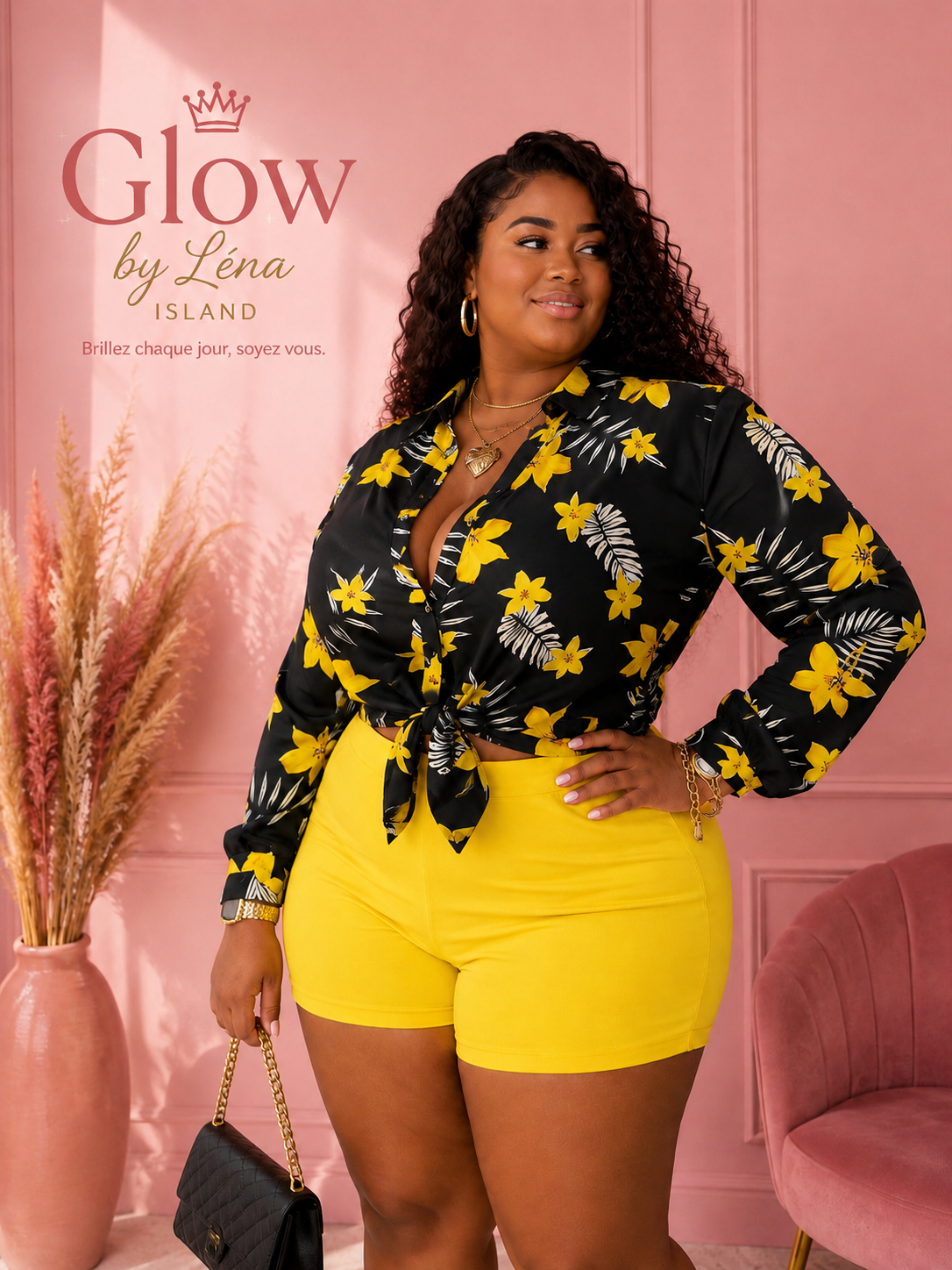 ✨ Ensemble Chic & Élégant – Chemisier + Short