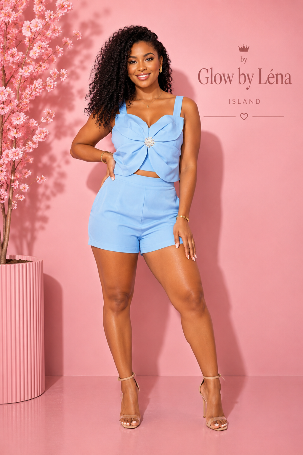🌼Ensemble 2 Pièces Jaune Soleil – Top Sans Manches & Short🌼