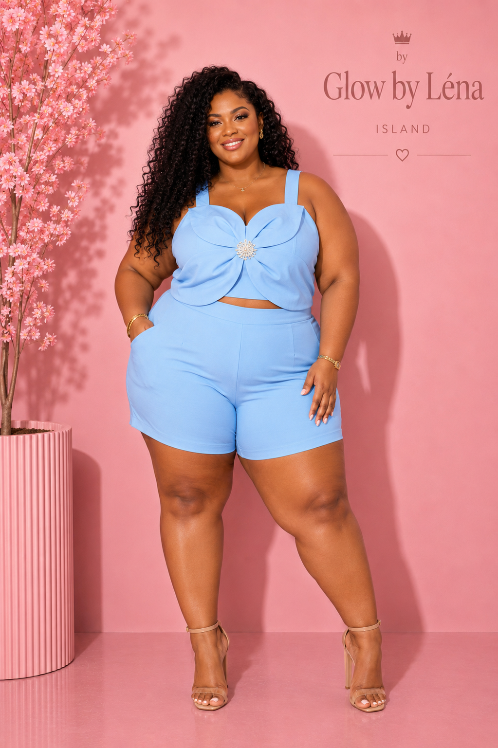 🌼Ensemble 2 Pièces Jaune Soleil – Top Sans Manches & Short🌼