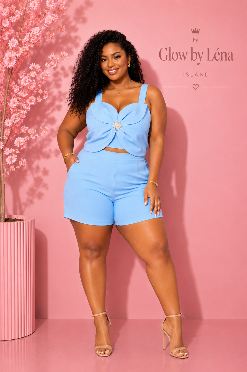 🌼Ensemble 2 Pièces Jaune Soleil – Top Sans Manches & Short🌼