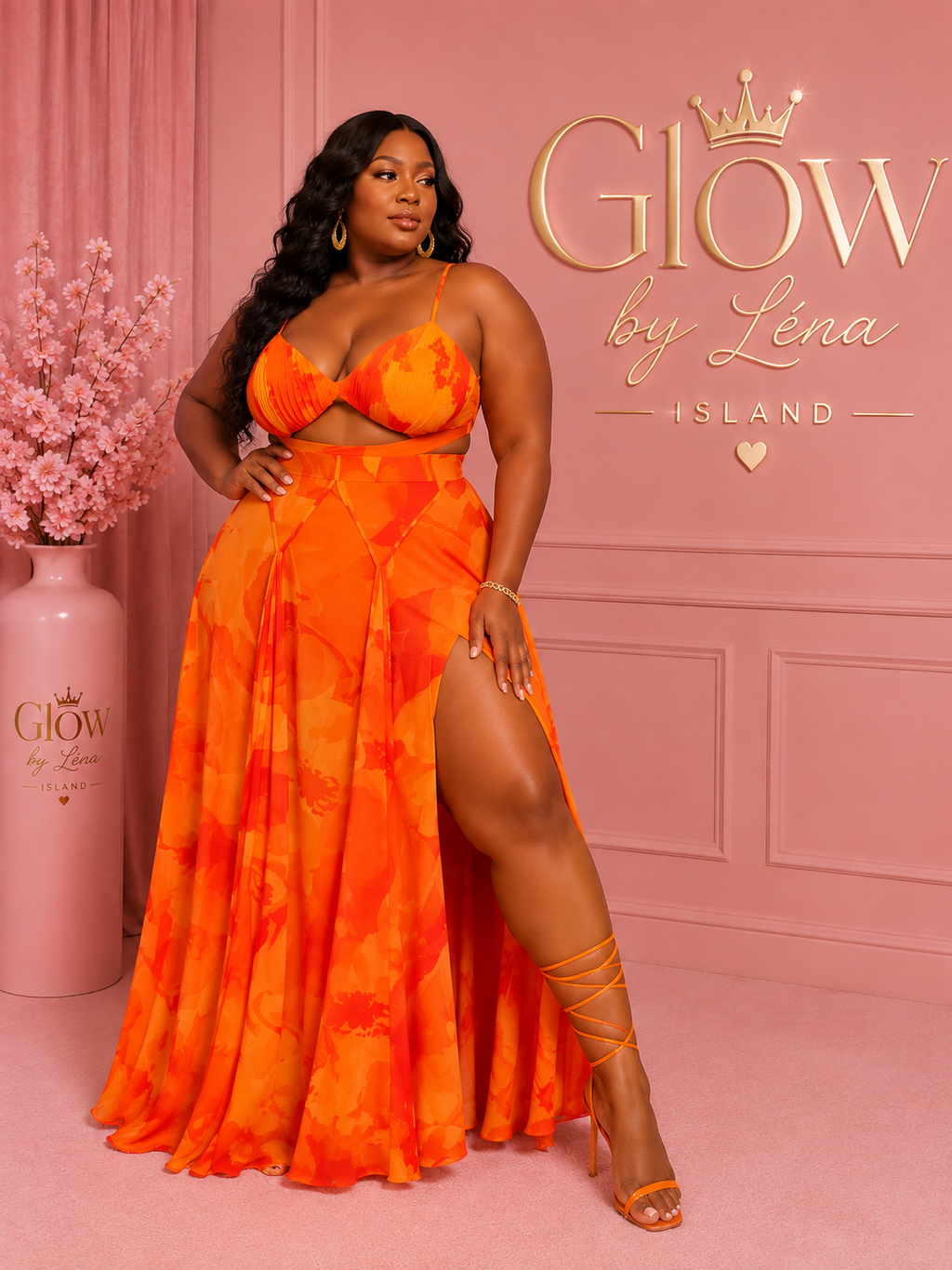 🍊✨ Robe Maxi Fleurie « Soleil Tropical » 🌺💃🏾
