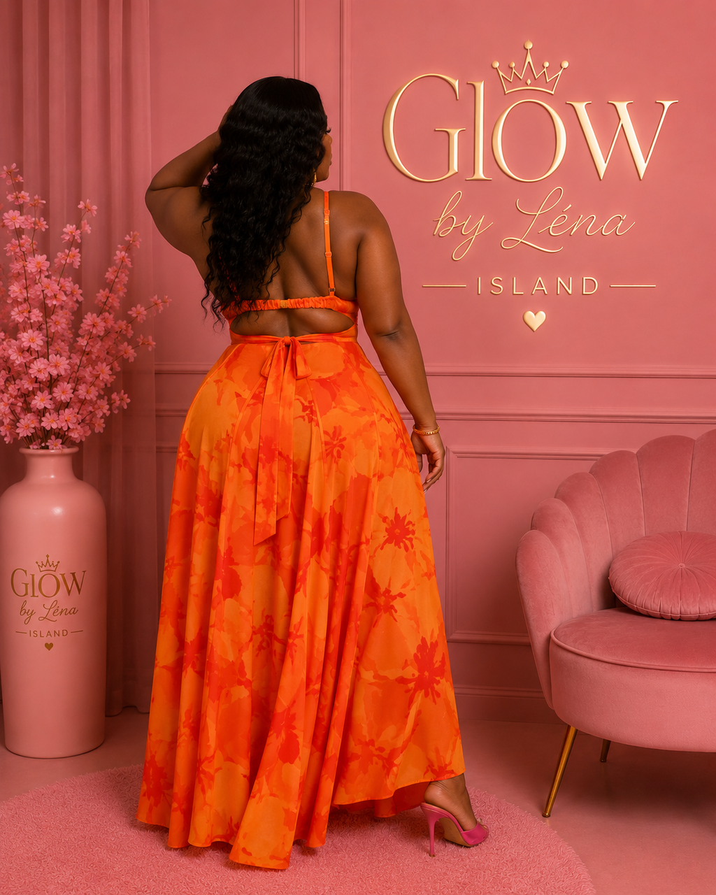 🍊✨ Robe Maxi Fleurie « Soleil Tropical » 🌺💃🏾