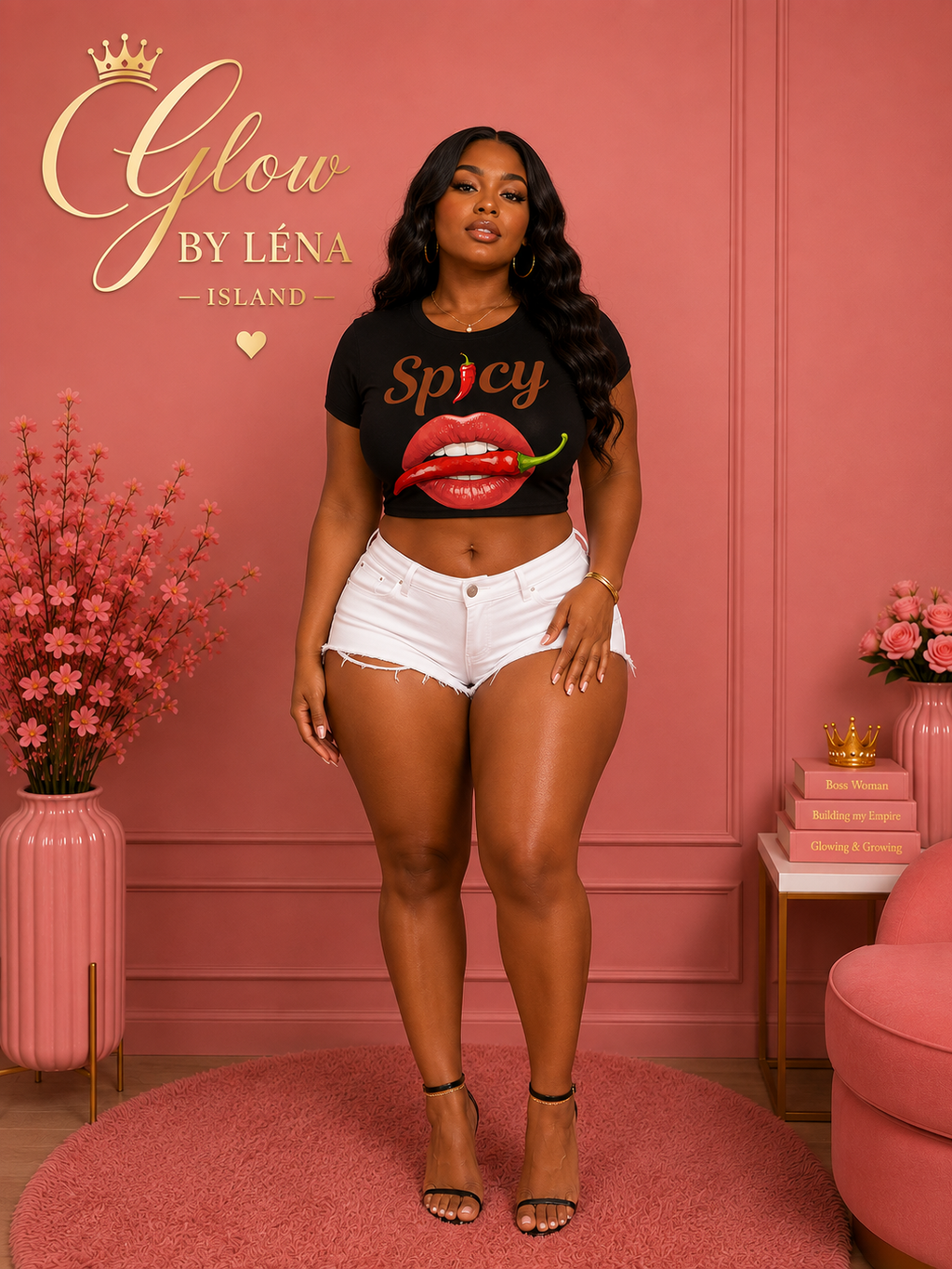 🌶️💋 T-shirt Crop « Spicy » – Y2K Vibes 💕✨