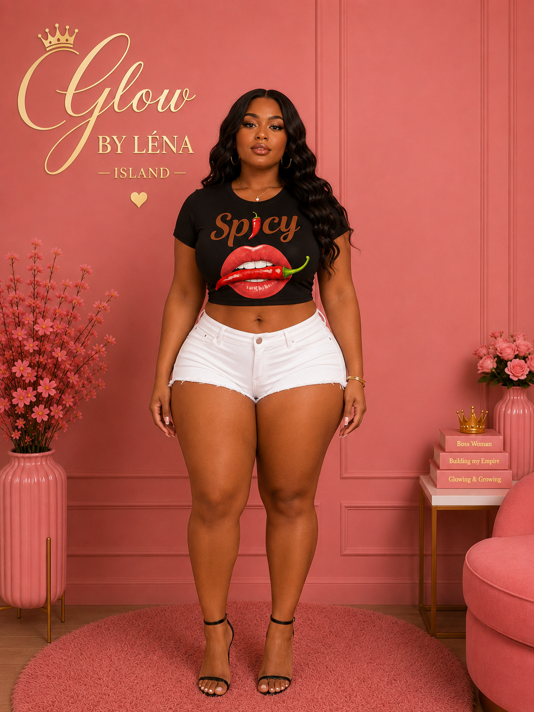 🌶️💋 T-shirt Crop « Spicy » – Y2K Vibes 💕✨