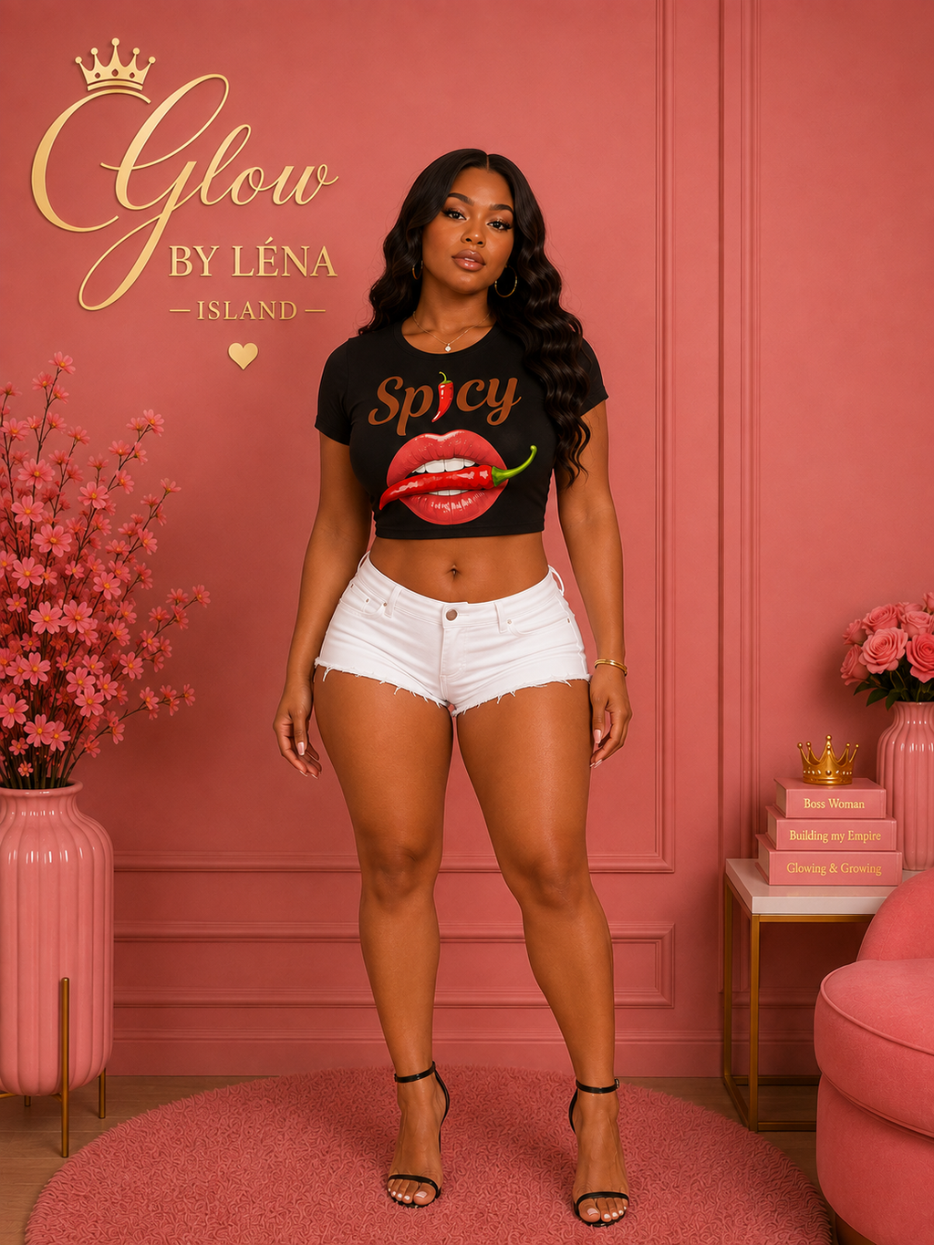 🌶️💋 T-shirt Crop « Spicy » – Y2K Vibes 💕✨