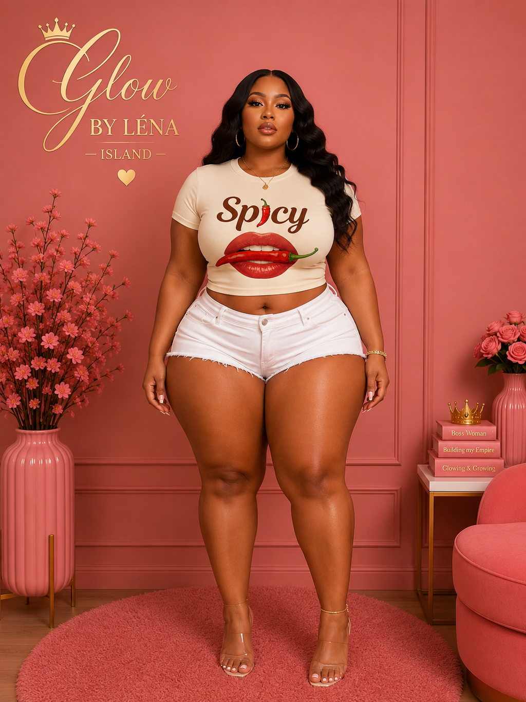 🌶️💋 T-shirt Crop « Spicy » – Y2K Vibes 💕✨