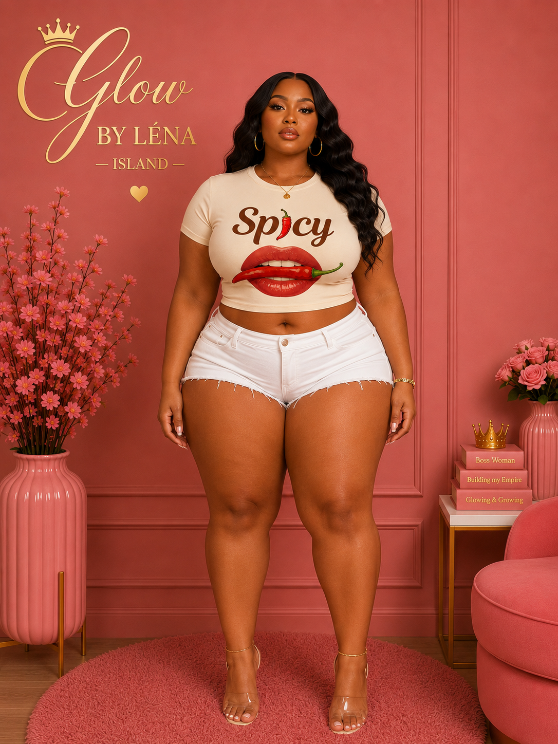 🌶️💋 T-shirt Crop « Spicy » – Y2K Vibes 💕✨