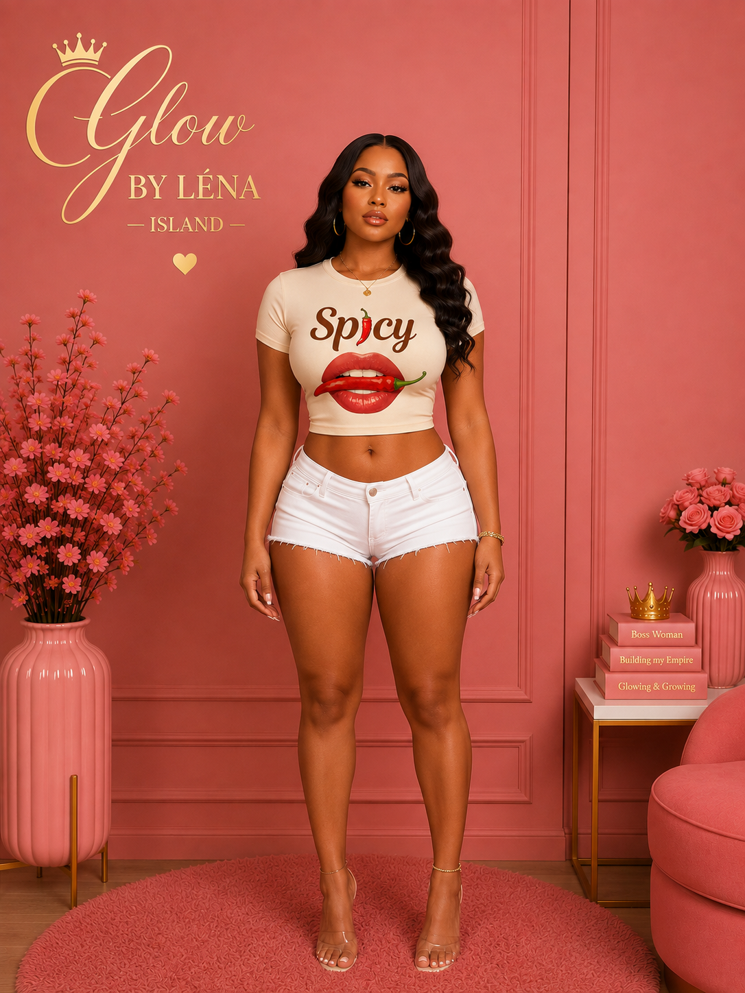 🌶️💋 T-shirt Crop « Spicy » – Y2K Vibes 💕✨
