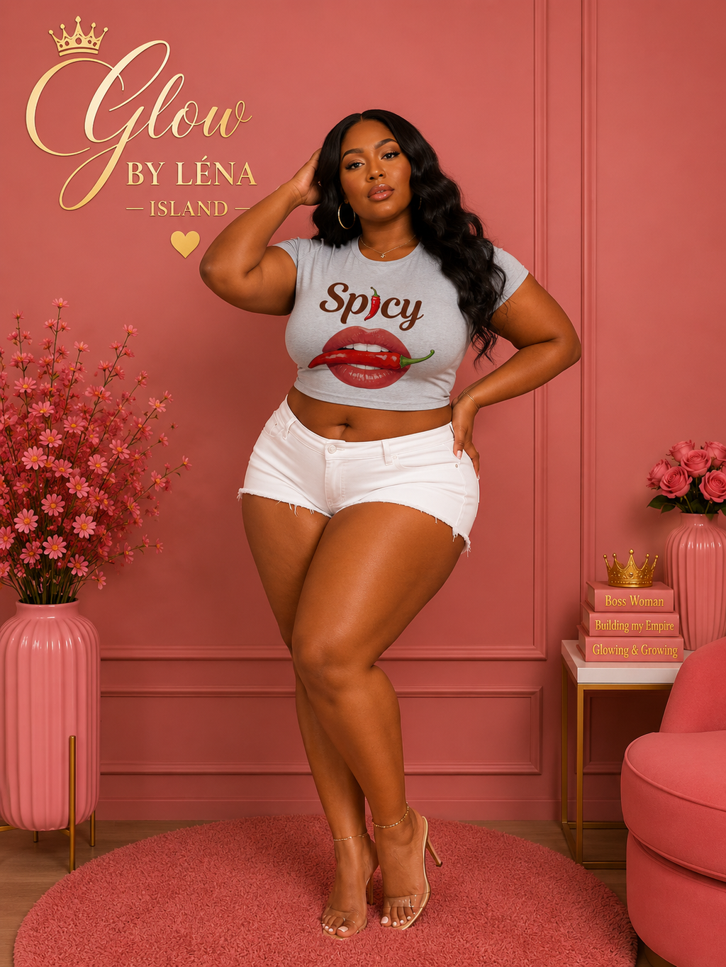 🌶️💋 T-shirt Crop « Spicy » – Y2K Vibes 💕✨