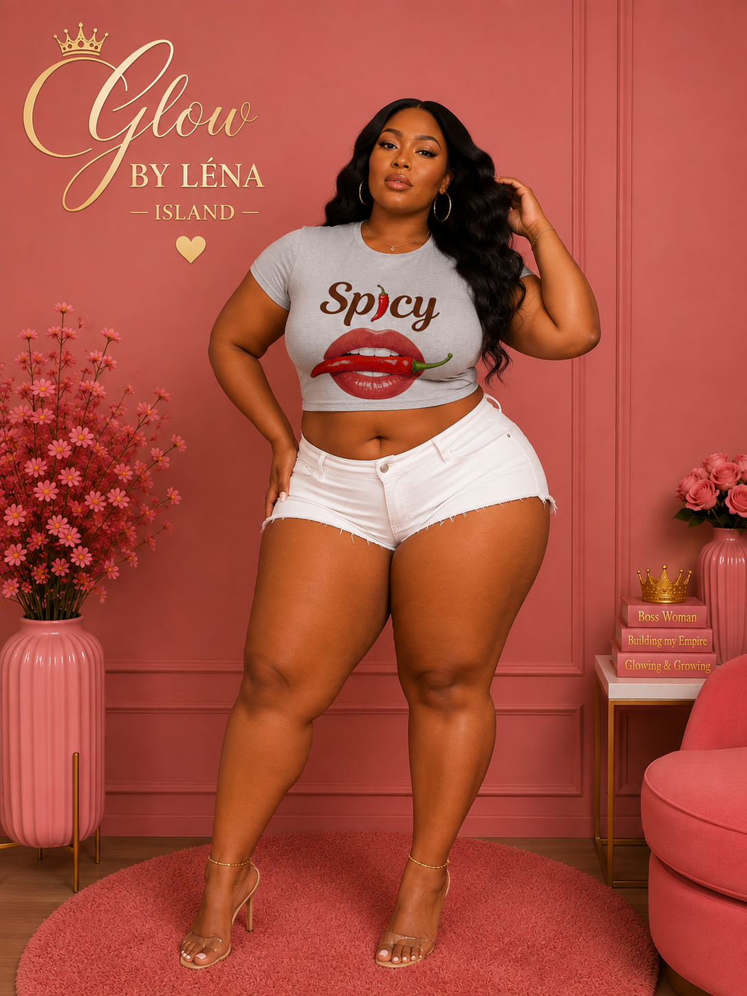 🌶️💋 T-shirt Crop « Spicy » – Y2K Vibes 💕✨