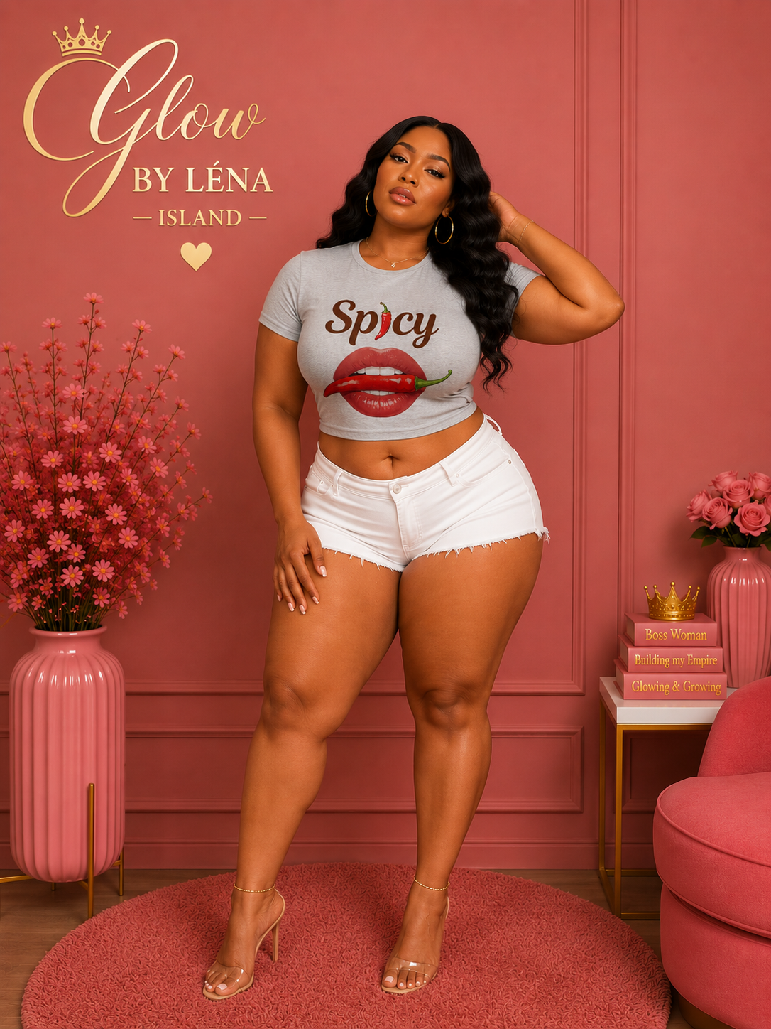 🌶️💋 T-shirt Crop « Spicy » – Y2K Vibes 💕✨