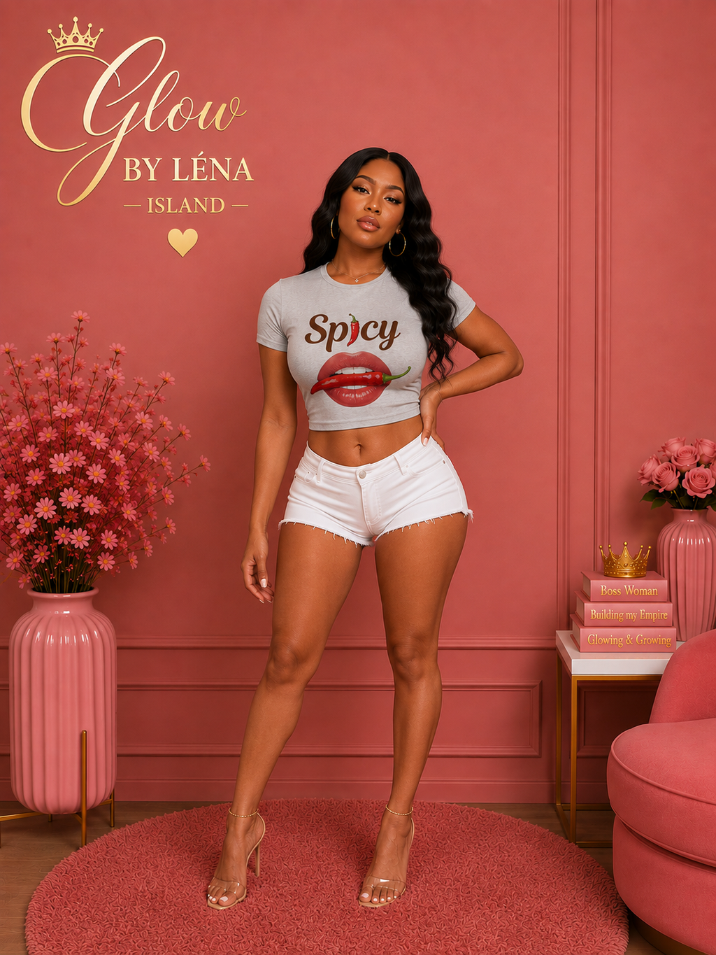 🌶️💋 T-shirt Crop « Spicy » – Y2K Vibes 💕✨
