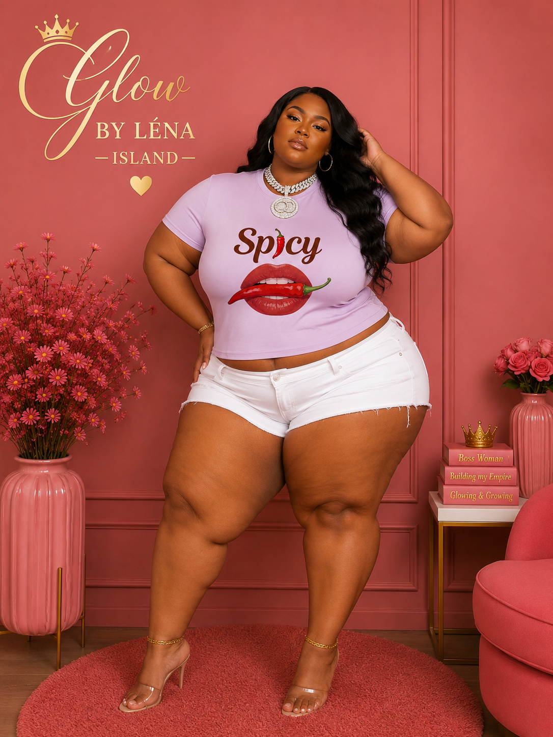 🌶️💋 T-shirt Crop « Spicy » – Y2K Vibes 💕✨