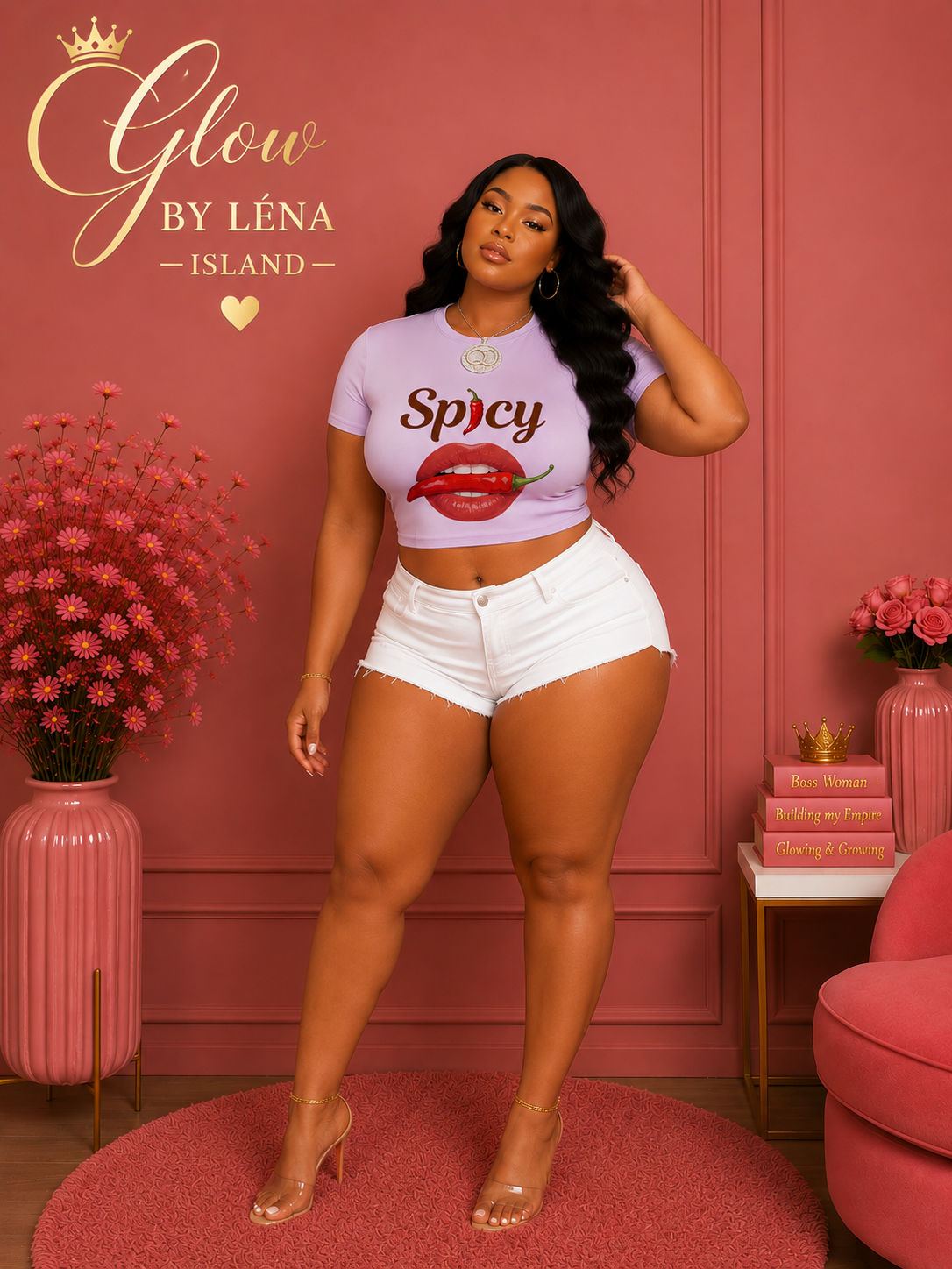 🌶️💋 T-shirt Crop « Spicy » – Y2K Vibes 💕✨