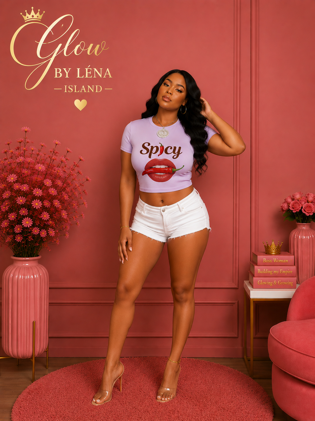 🌶️💋 T-shirt Crop « Spicy » – Y2K Vibes 💕✨