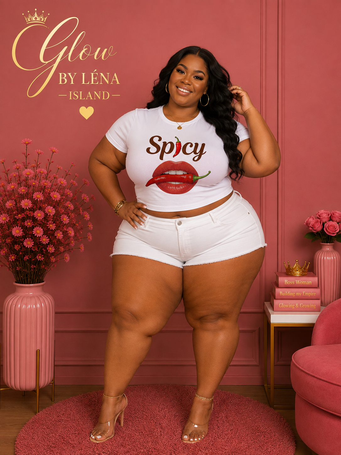 🌶️💋 T-shirt Crop « Spicy » – Y2K Vibes 💕✨