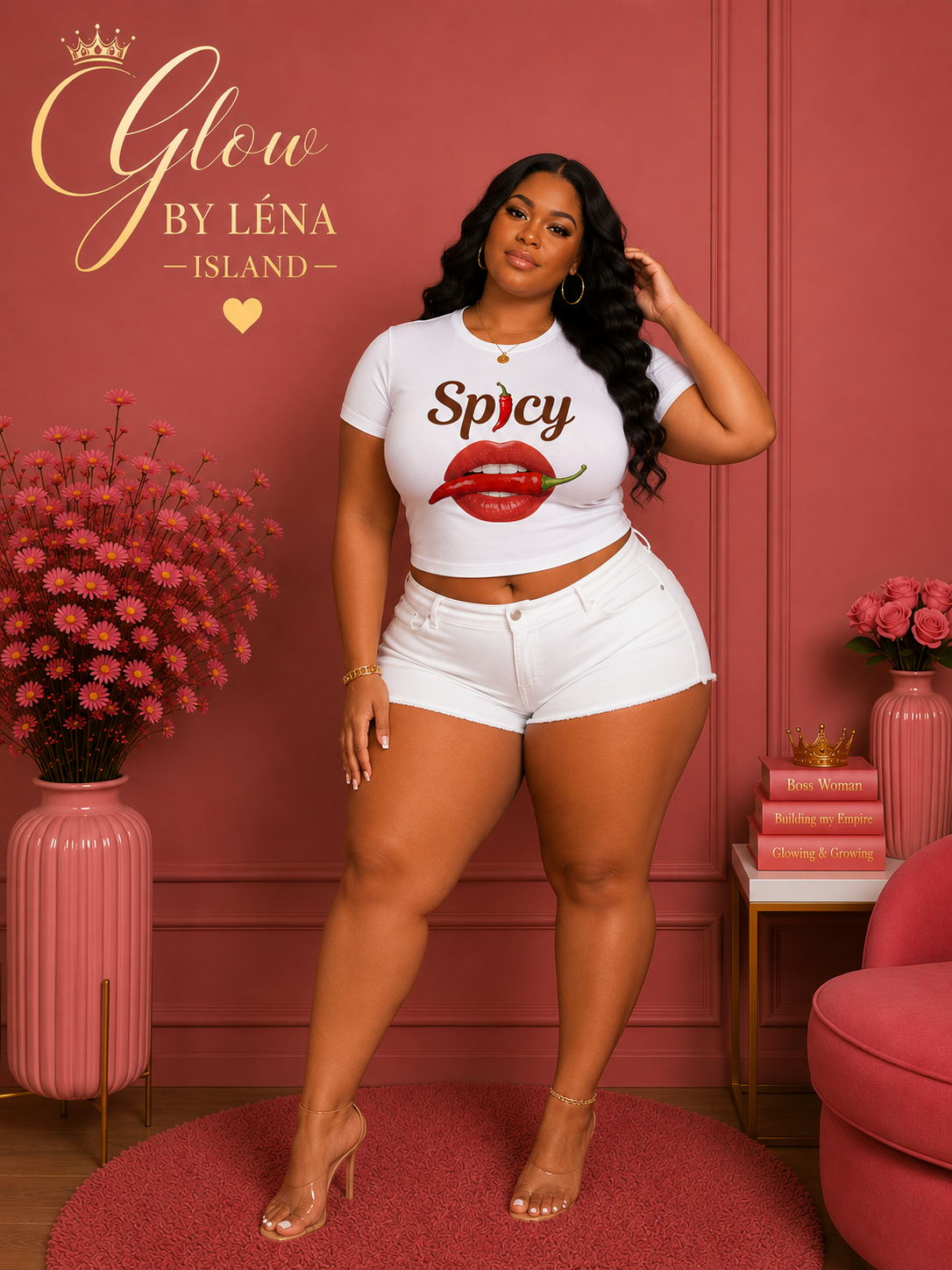 🌶️💋 T-shirt Crop « Spicy » – Y2K Vibes 💕✨