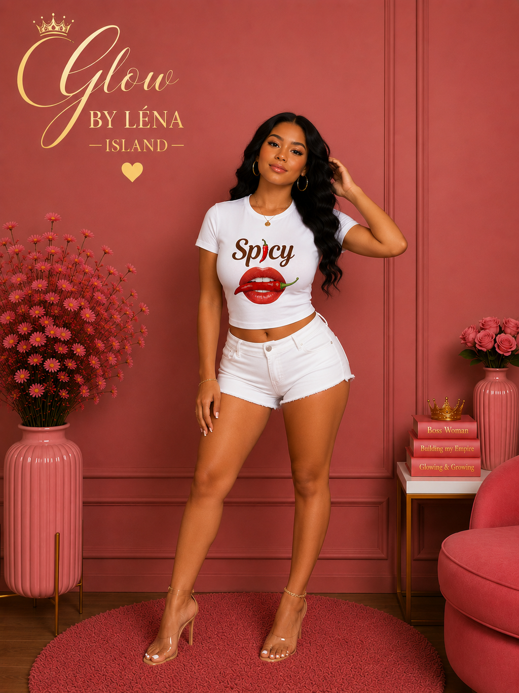 🌶️💋 T-shirt Crop « Spicy » – Y2K Vibes 💕✨