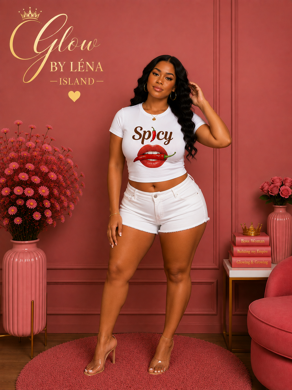 🌶️💋 T-shirt Crop « Spicy » – Y2K Vibes 💕✨