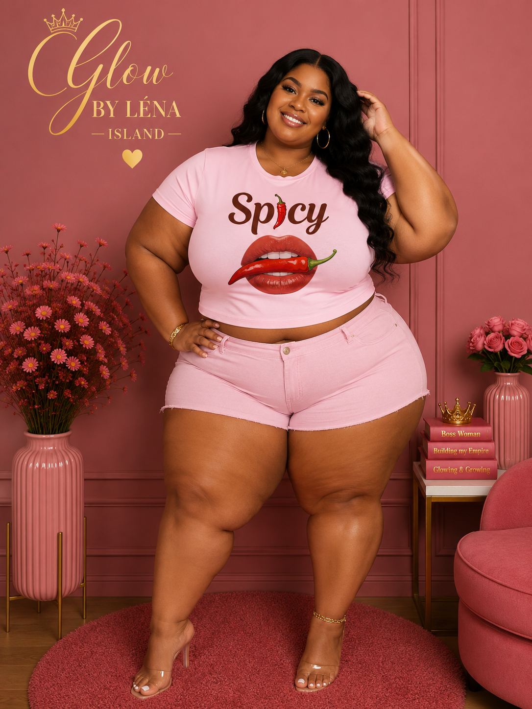🌶️💋 T-shirt Crop « Spicy » – Y2K Vibes 💕✨
