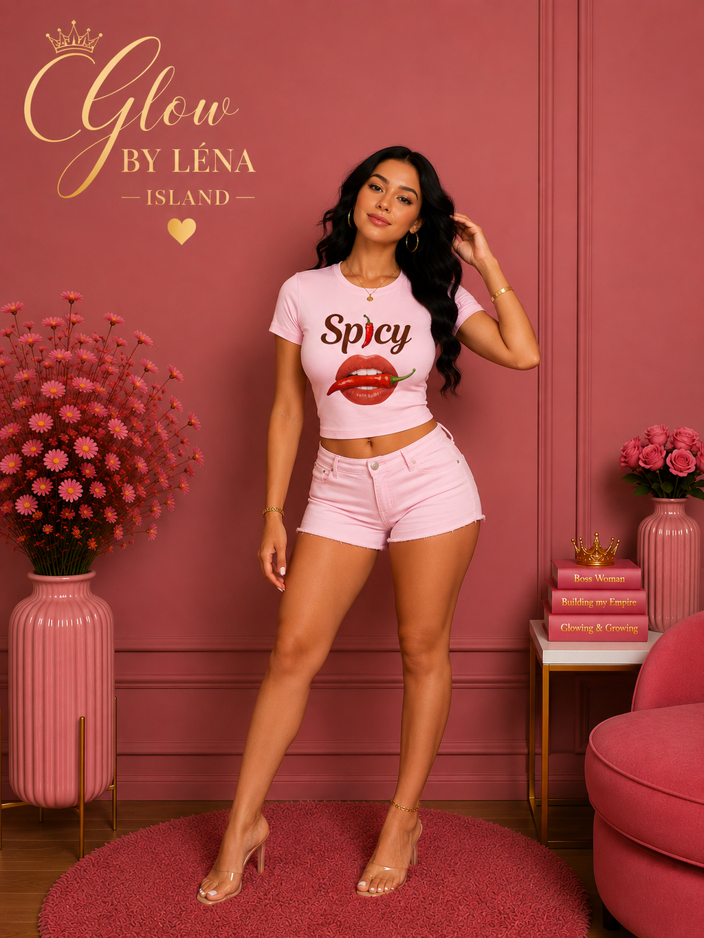 🌶️💋 T-shirt Crop « Spicy » – Y2K Vibes 💕✨