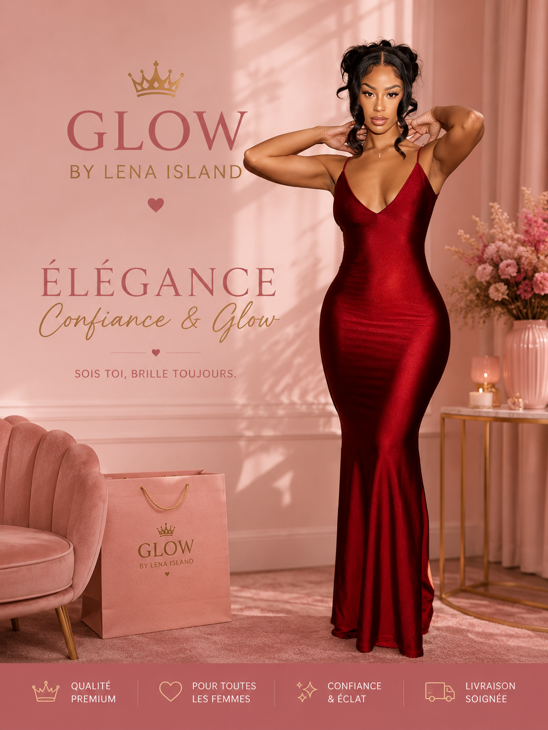 ✨ Robe Maxi Glamour Rouge & Noir ✨