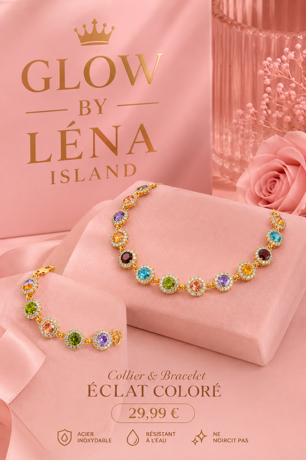 ✨ Collier & Bracelet « Éclat Coloré »