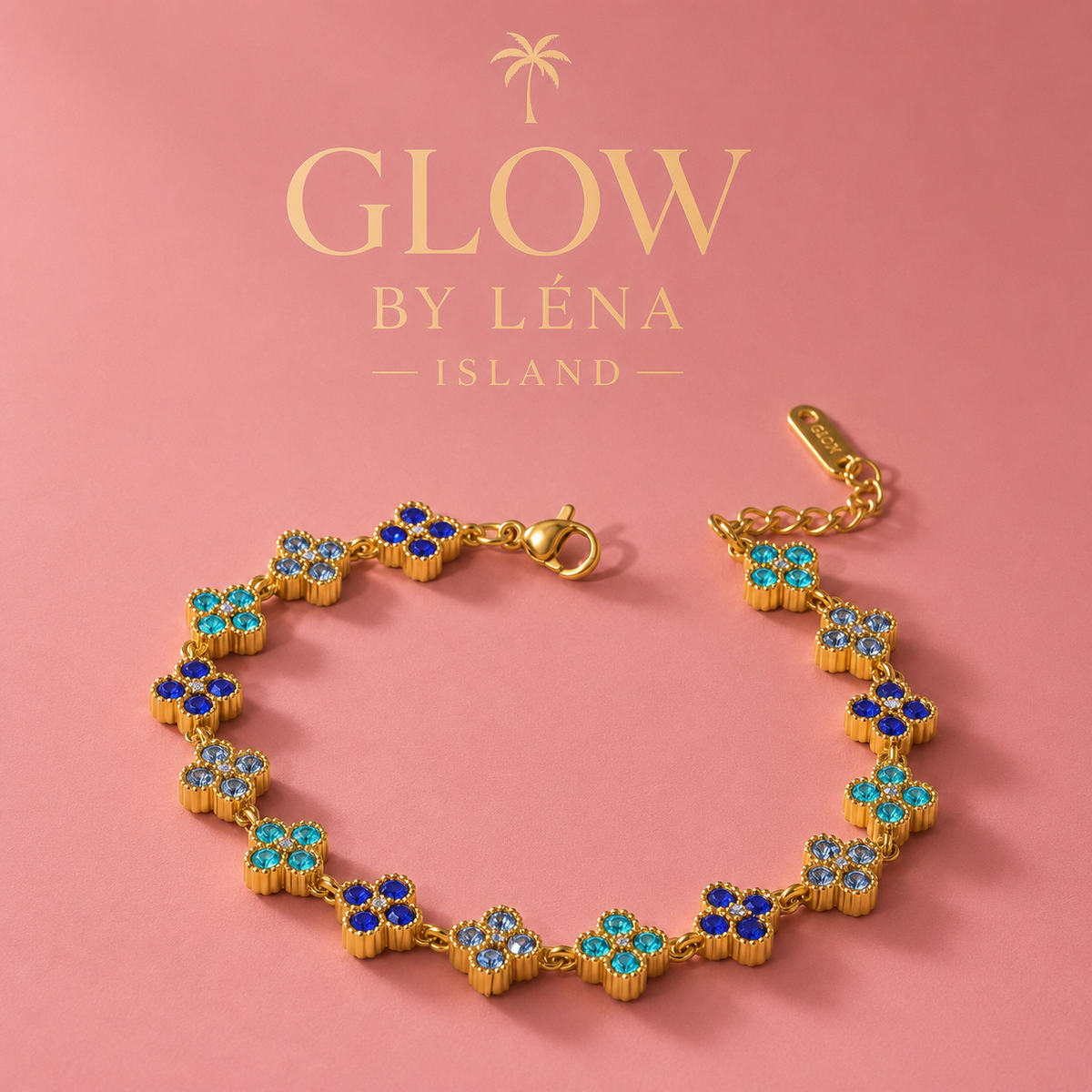 🦋Bracelet Fleurs Colorées en Acier Inoxydable Doré 🦋