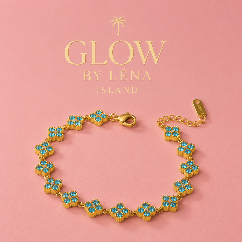 🦋Bracelet Fleurs Colorées en Acier Inoxydable Doré 🦋