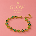 🦋Bracelet Fleurs Colorées en Acier Inoxydable Doré 🦋