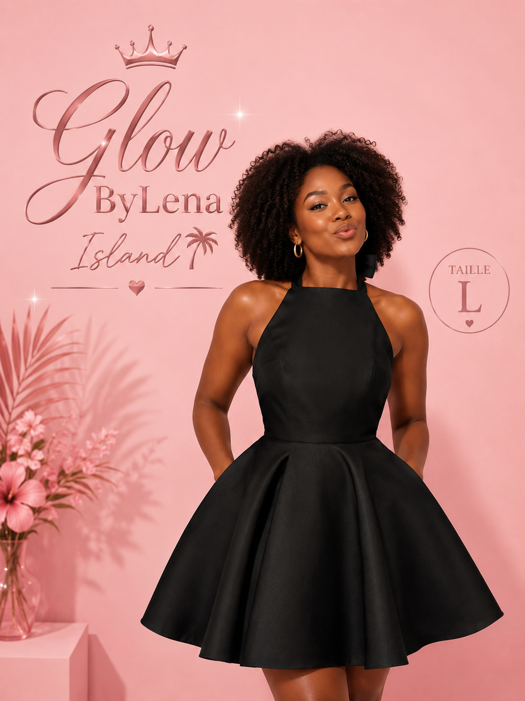 🖤✨ Robe Courte Satinée Noire dos nu – Élégance & Glamour ✨🦋
