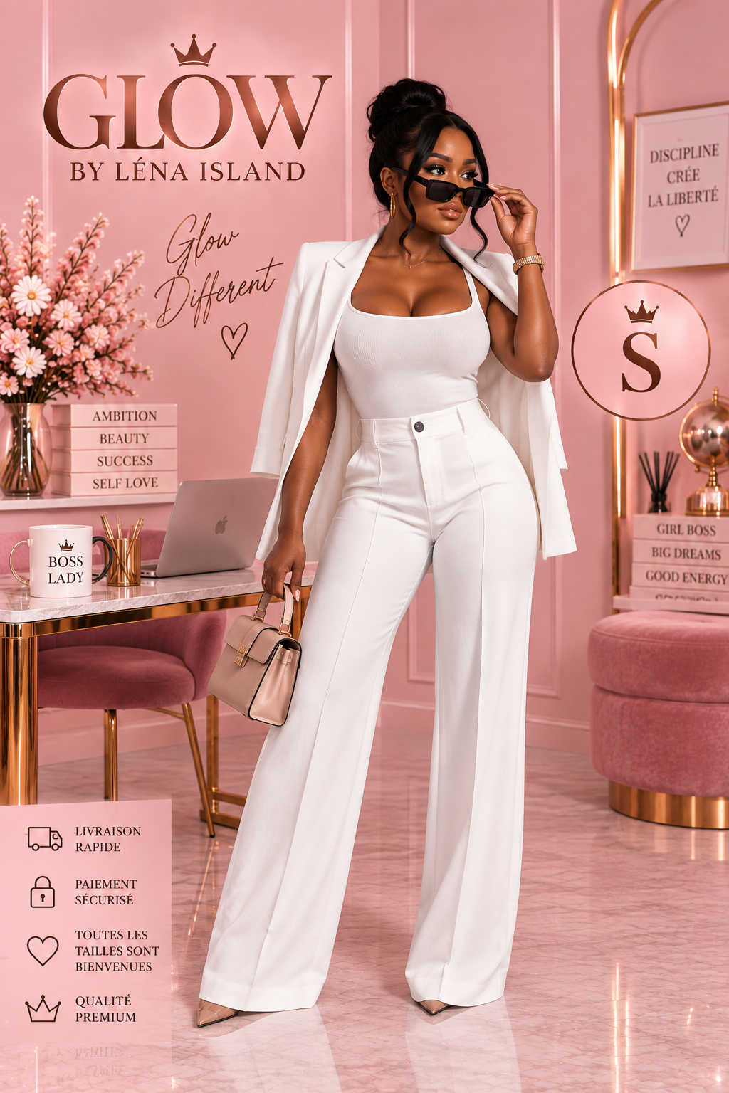Pantalon Tailleur Femme Taille Haute – Coupe Droite & Élégante 🤎✨