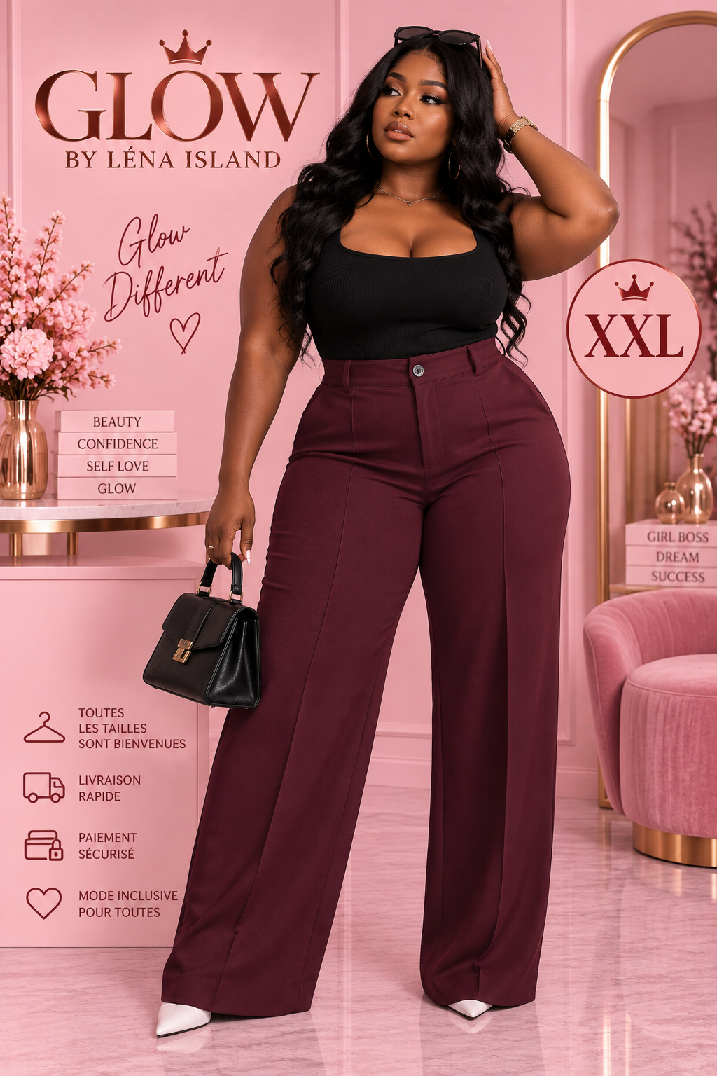 Pantalon Tailleur Femme Taille Haute – Coupe Droite & Élégante 🤎✨