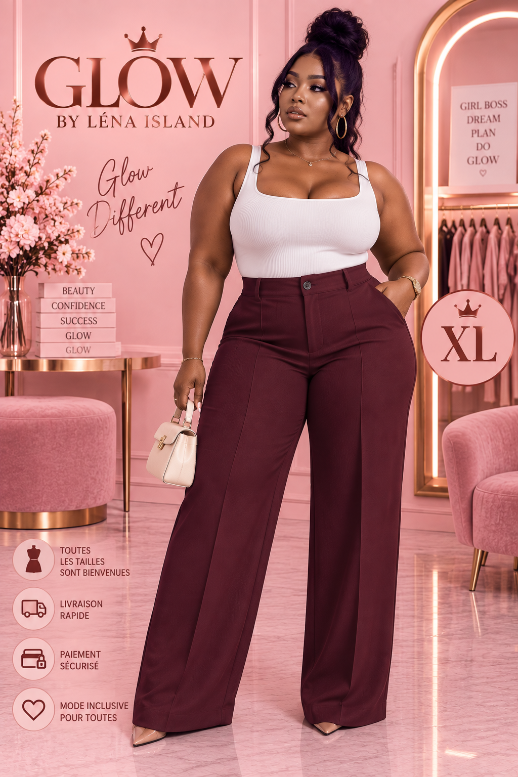Pantalon Tailleur Femme Taille Haute – Coupe Droite & Élégante 🤎✨