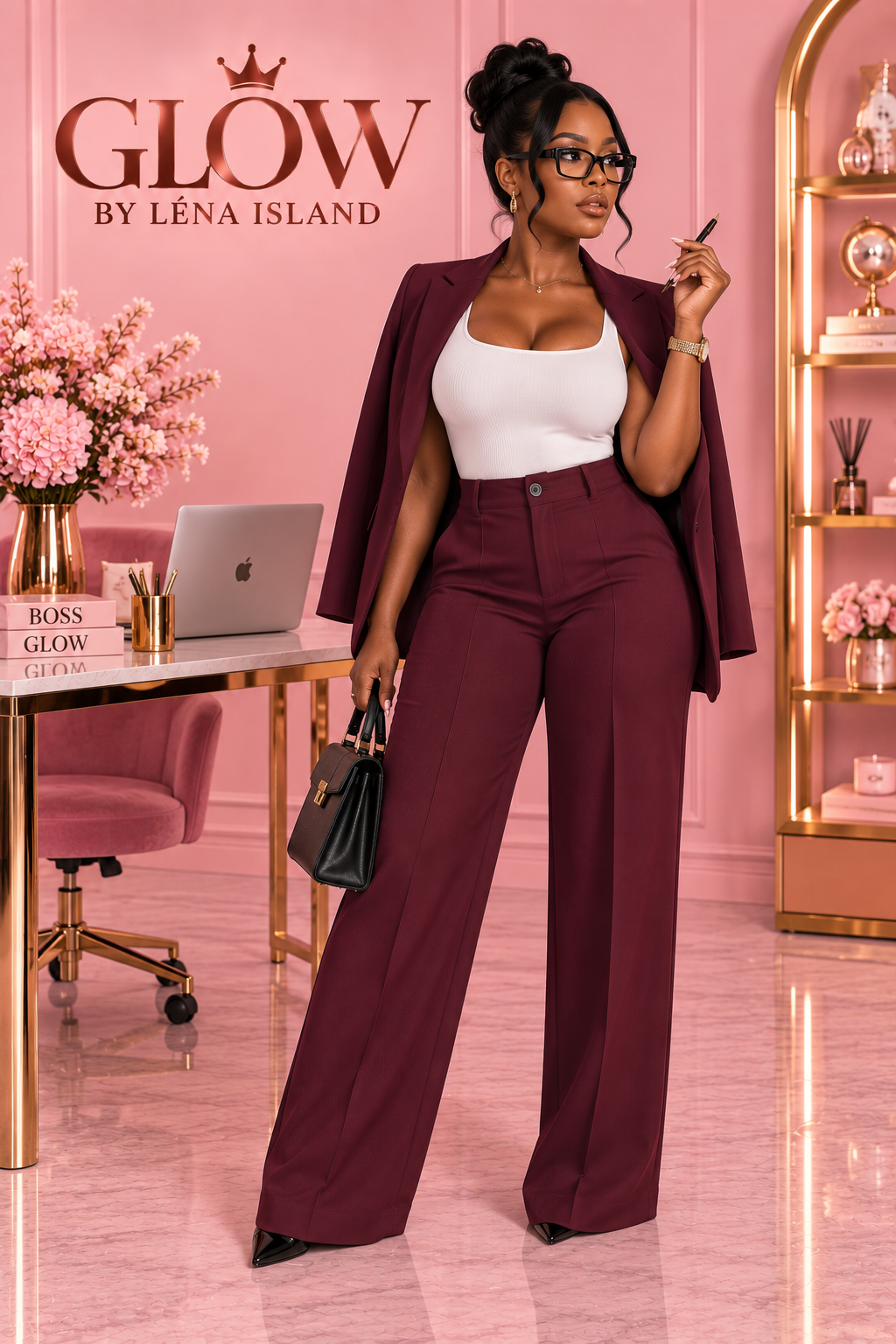 Pantalon Tailleur Femme Taille Haute – Coupe Droite & Élégante 🤎✨
