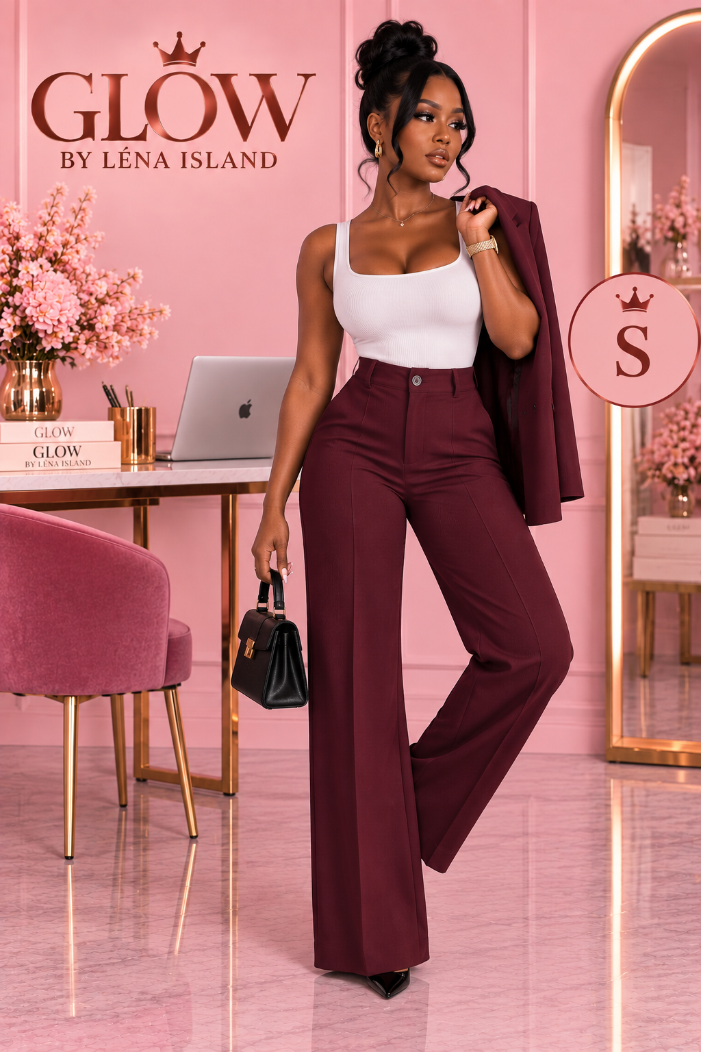Pantalon Tailleur Femme Taille Haute – Coupe Droite & Élégante 🤎✨