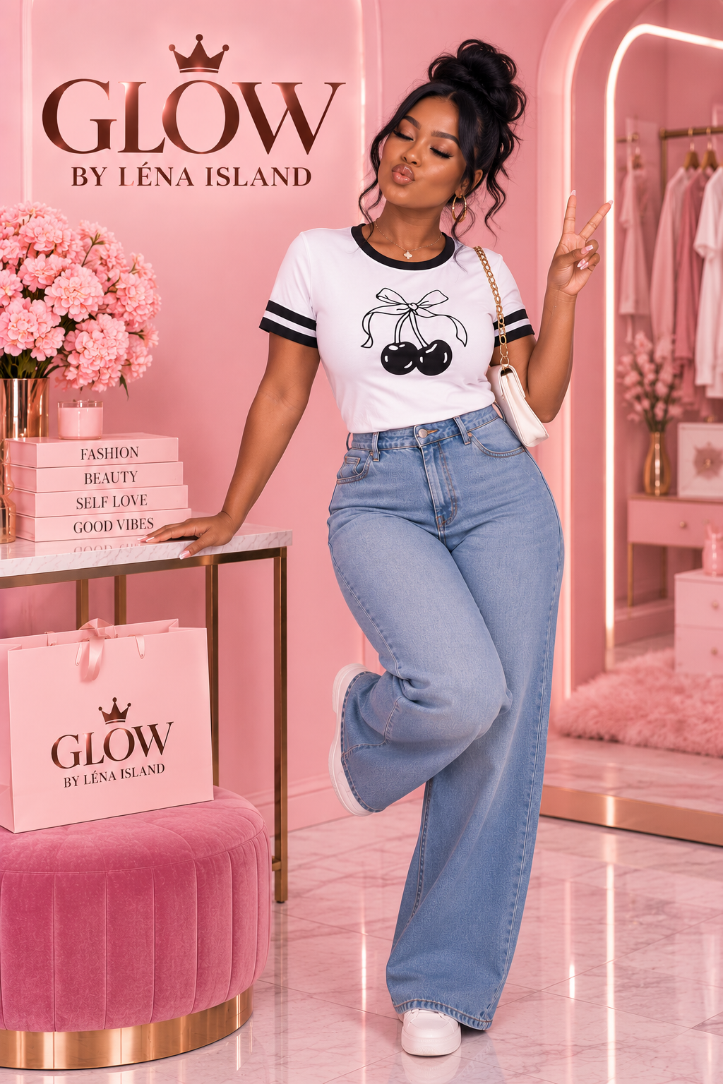 🍒 T-Shirt Cherry Y2K – Glow By Léna Island 🍒