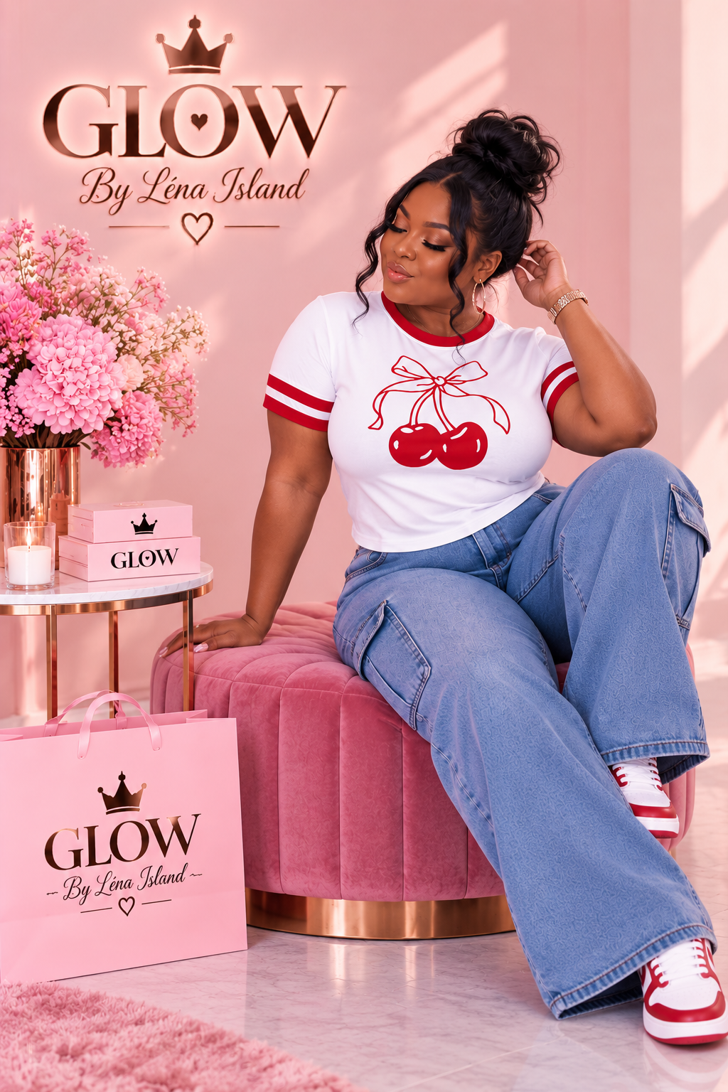 🍒 T-Shirt Cherry Y2K – Glow By Léna Island 🍒