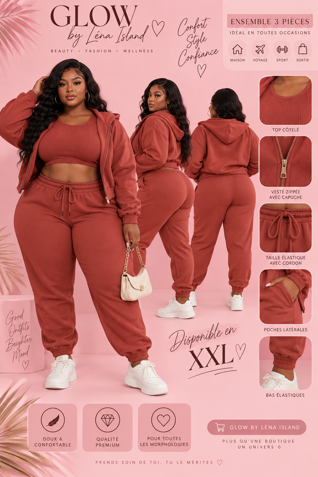 🦋✨ Ensemble 3 Pièces Femme – Confort & Style 💕 | S à XXL