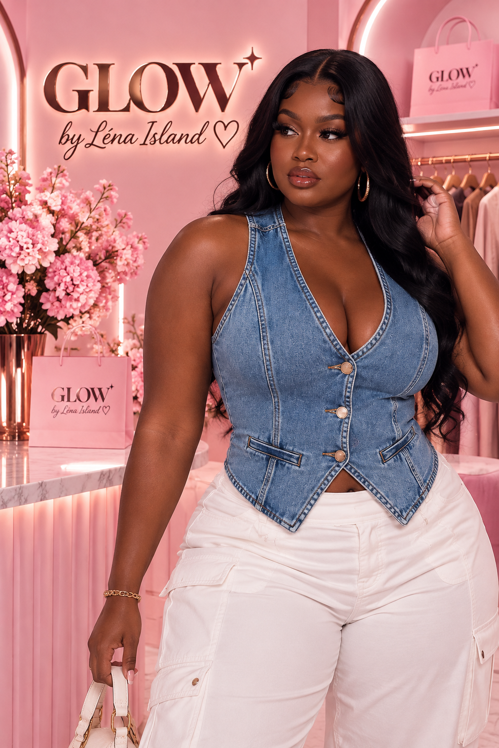 🦋💙 Gilet Denim Femme Y2K – Coupe Slim & Boutonnée ✨👖