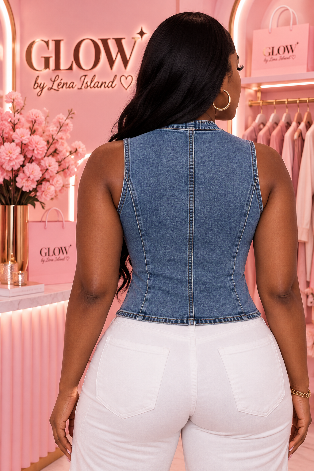 🦋💙 Gilet Denim Femme Y2K – Coupe Slim & Boutonnée ✨👖