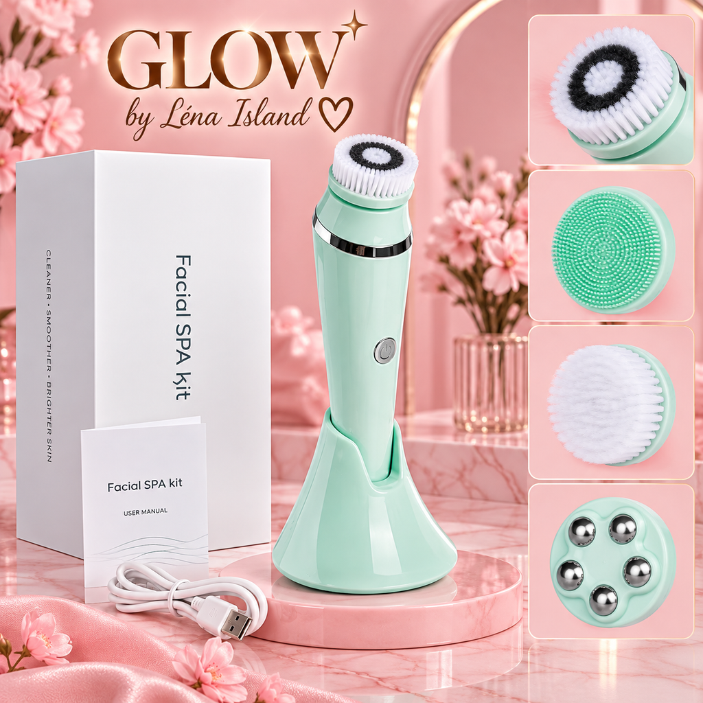🧖🏽‍♀️💗 Brosse Nettoyante Visage Électrique 4-en-1 ✨🫧 | Glow Skin 🌸