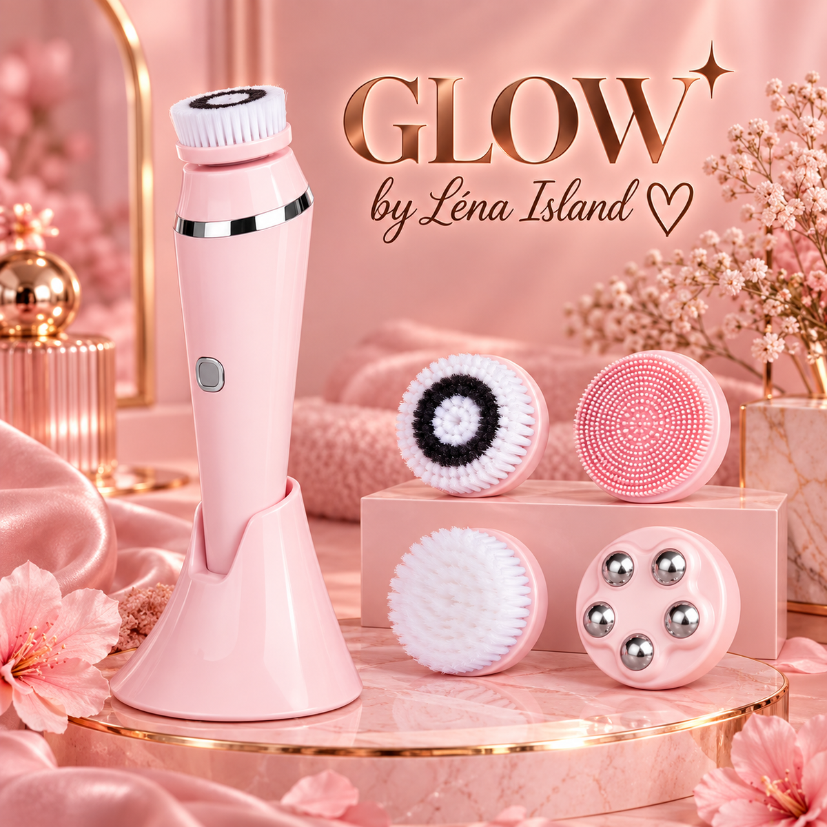 🧖🏽‍♀️💗 Brosse Nettoyante Visage Électrique 4-en-1 ✨🫧 | Glow Skin 🌸