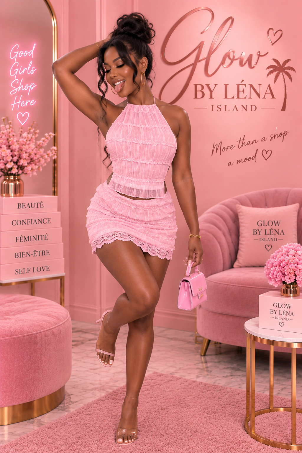 🌸 Ensemble 2 Pièces « Pink Paradise » 💕✨