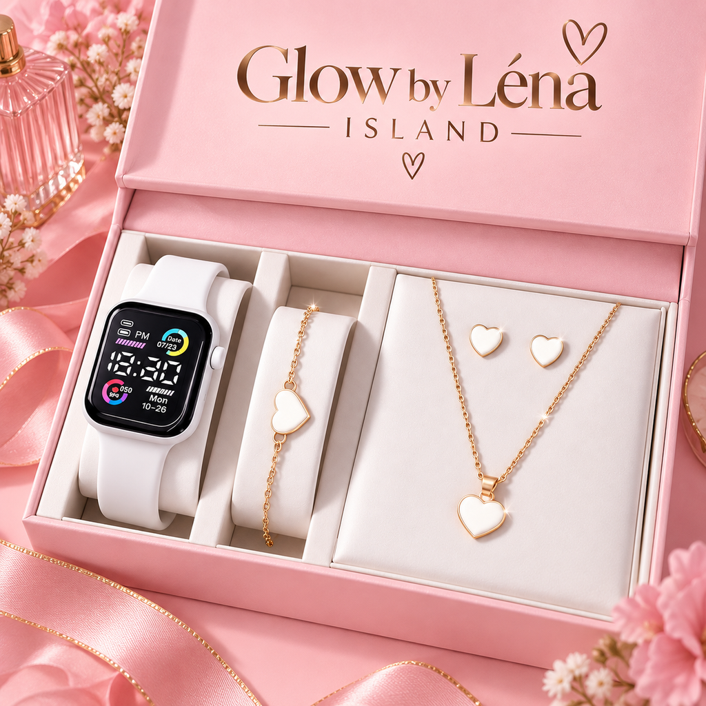 💖 Coffret Bijoux & Montre Connectée – 6 Pièces ✨