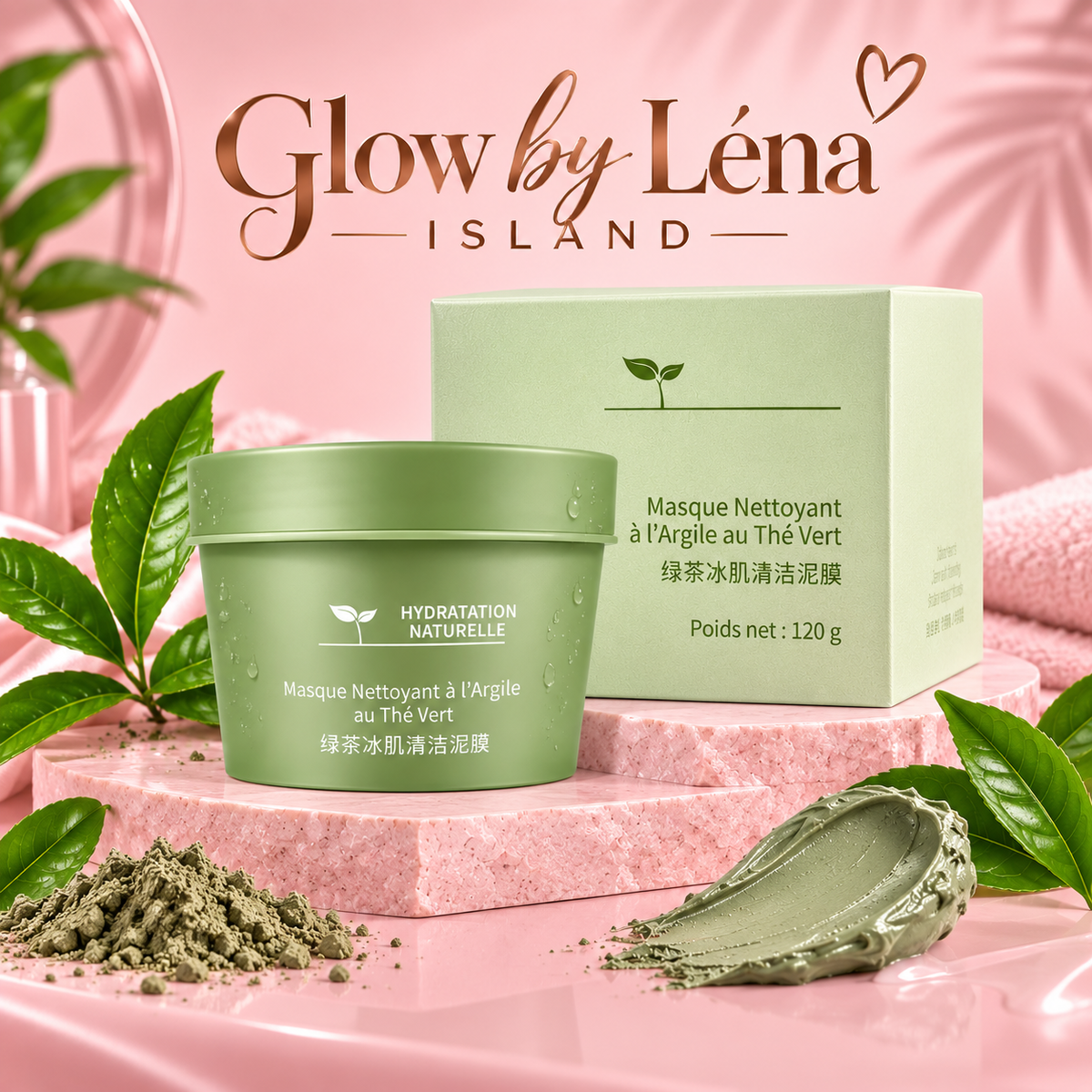 🍵 Masque à l’Argile au Thé Vert – Soin Purifiant