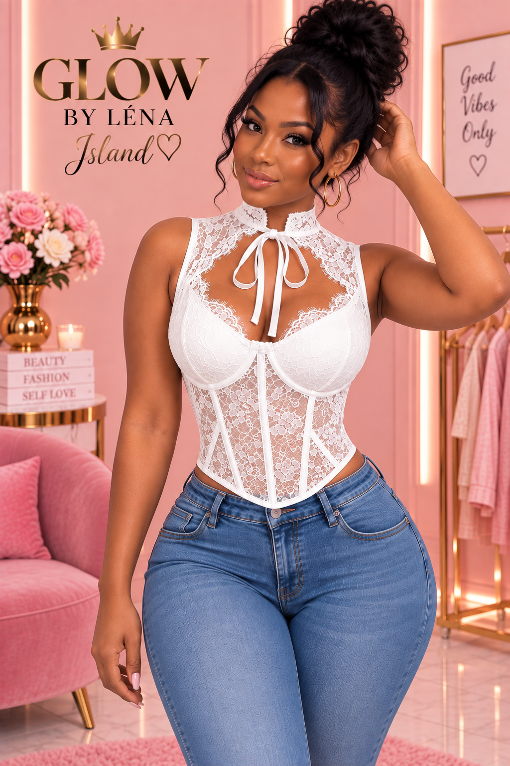 🤍 Top Corset Mini à Nœud – Élégance & Féminité ✨