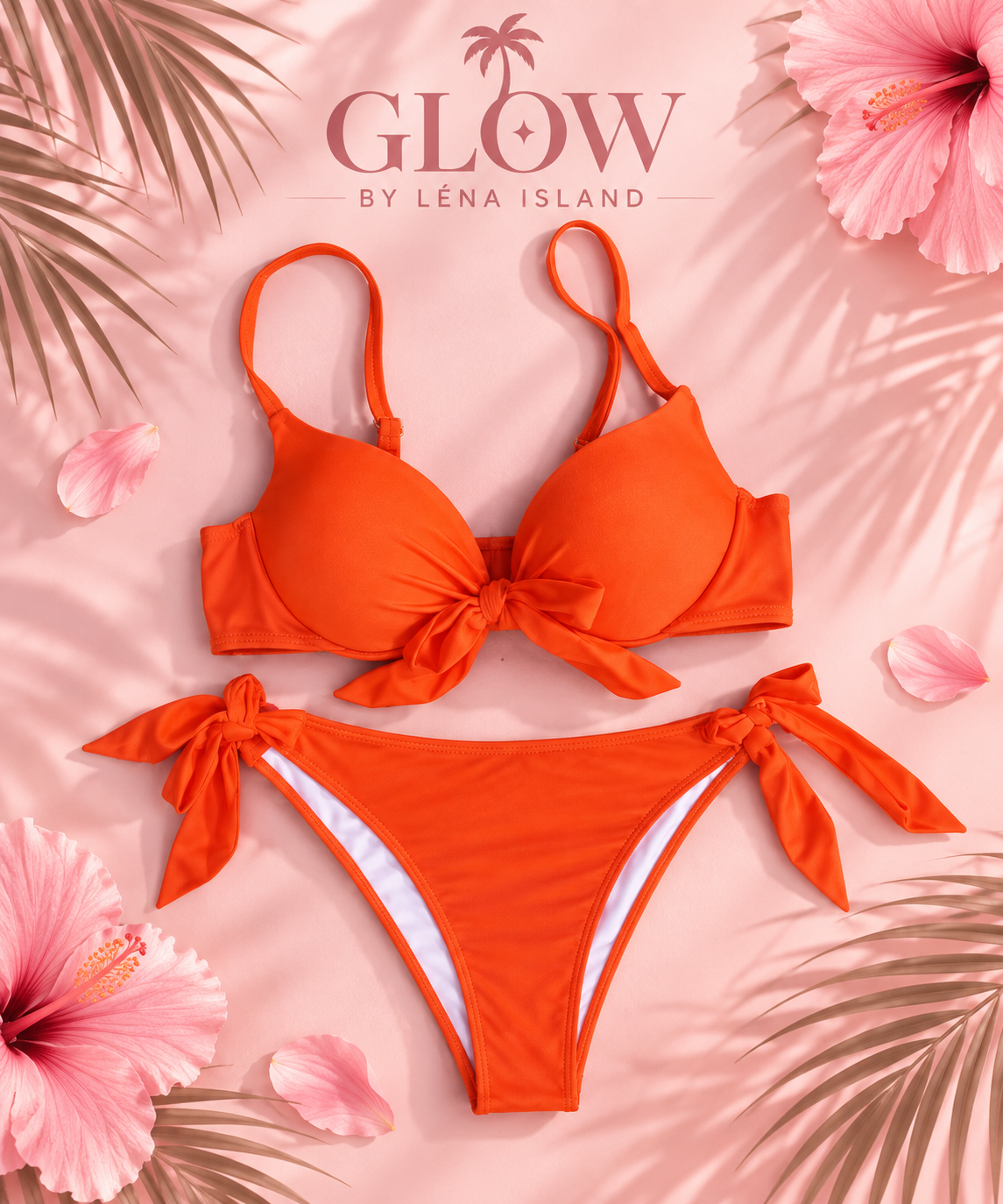 🦋 Bikini 2 Pièces Push-Up Noué – Sexy & Élégant 💕🌴