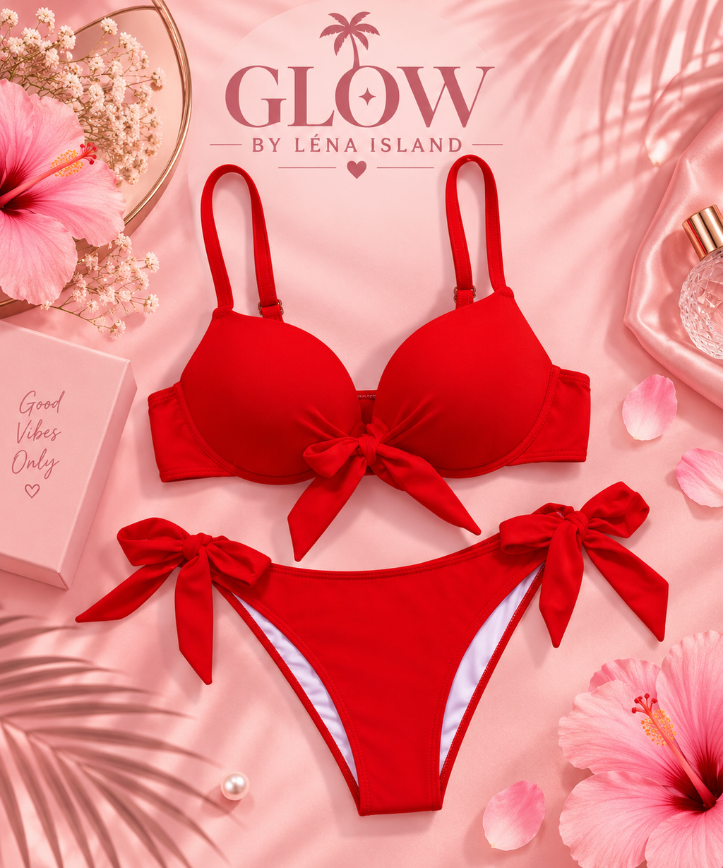 🦋 Bikini 2 Pièces Push-Up Noué – Sexy & Élégant 💕🌴
