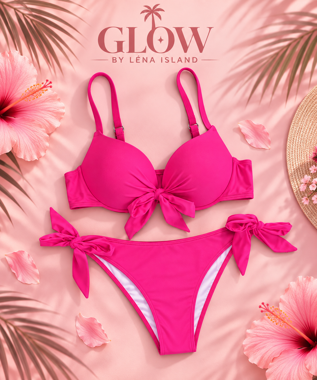 🦋 Bikini 2 Pièces Push-Up Noué – Sexy & Élégant 💕🌴